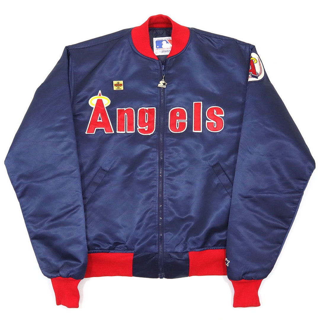 MEDIUM Vintage Starter MLB LA Angels Varsity Bomber Jacket 