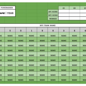 Raccolta fondi Superbowl Square - Strumento completo Foglio Google