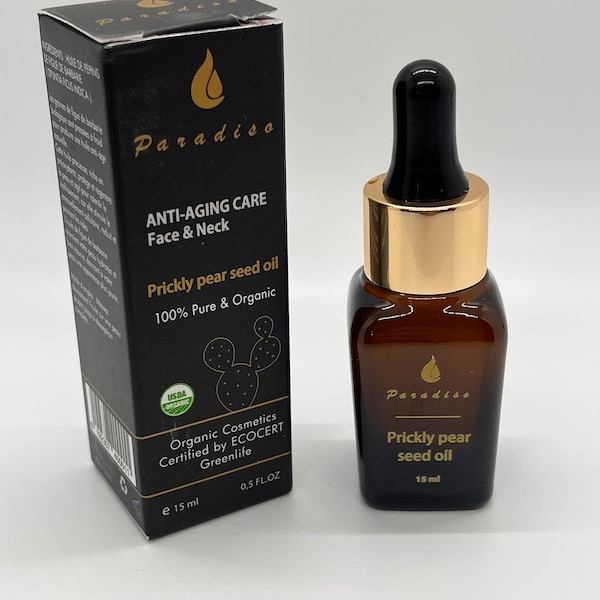 100% Pure Organic USDA Prickly Pear Seed Oil Anti Aging Face Serum 15 ML