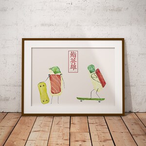 Impressão artística Sushi HERO "Skater" / Pôster Sushi hero "Skater"