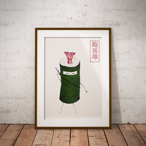 Impressão artística Sushi HERO "Ninja" / Poster Sushi hero "Ninja"