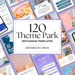 120 WDW Social Media Templates for Travel Agents | Instagram Theme Park Templates | Canva Social Media Templates | Travel Agent Templates