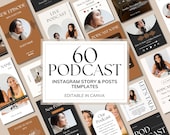 Podcast Instagram Post Reel Templates | Podcast Social Media Template | Podcast Canva Template | Podcast Reel Covers