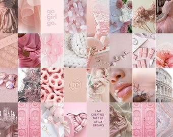 Photo Wall Collage | Baby Light Pink Aesthetic (70 photos) INSTANT Download | DIGITAL Printable Collage Kit | Wall Collage | Pink Aesthetic