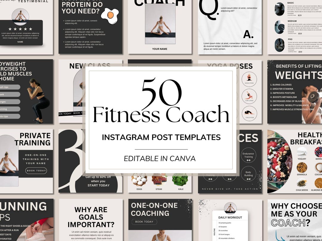 Fitness Coach | Wellness Coach Templates | Instagram Templates | Canva ...