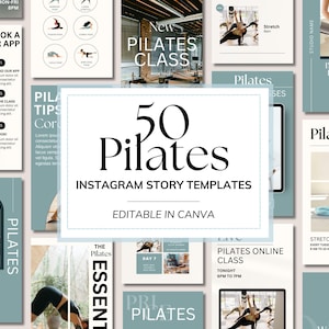 Pilates Social Media Templates | Aesthetic Pilates Studio Instagram Content | Pilates Instructor Customizable Canva Templates | Minimalistic