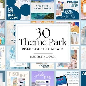 WDW Social Media Travel Agent Templates | Instagram Templates | Travel Agent Social Media | Canva Templates | Editable Theme Park Templates