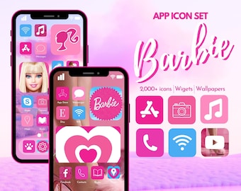 App Icon Set "Barbie Aesthetic", 2,000+ Icons with Bonus Wallpapers and Widgets, Barbie in 5 colors, Barbie Widgets, Barbiecore iOS Icon Set