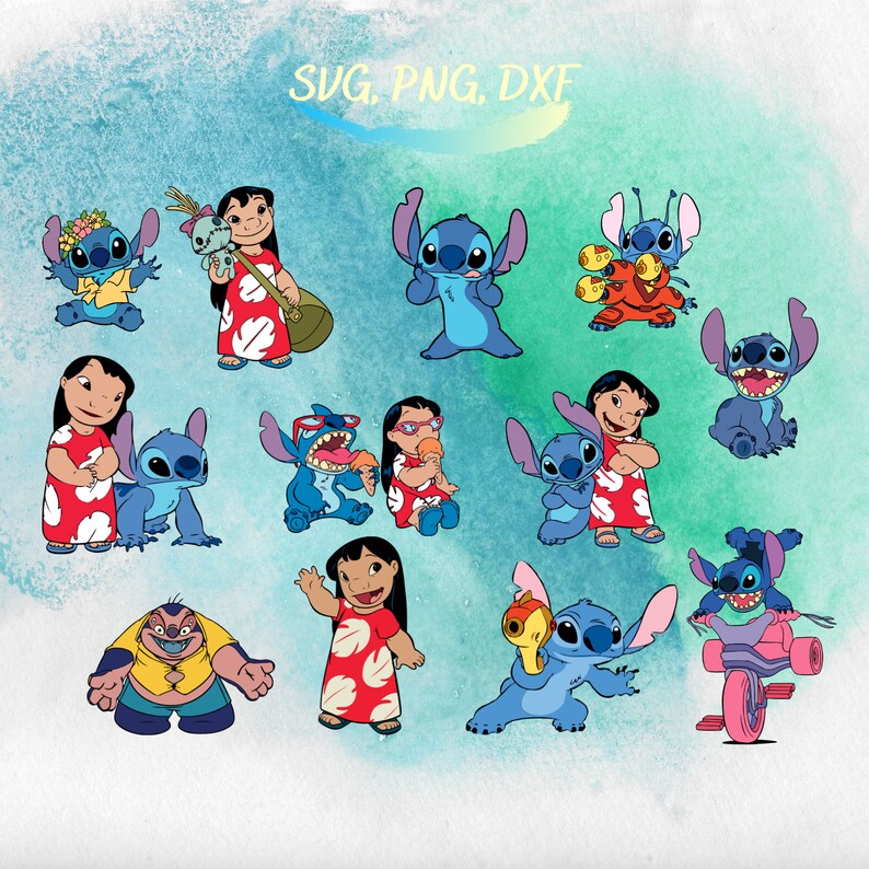 Lilo Stitch Clipart Digital Download SVG PNG Hawaii for | Etsy