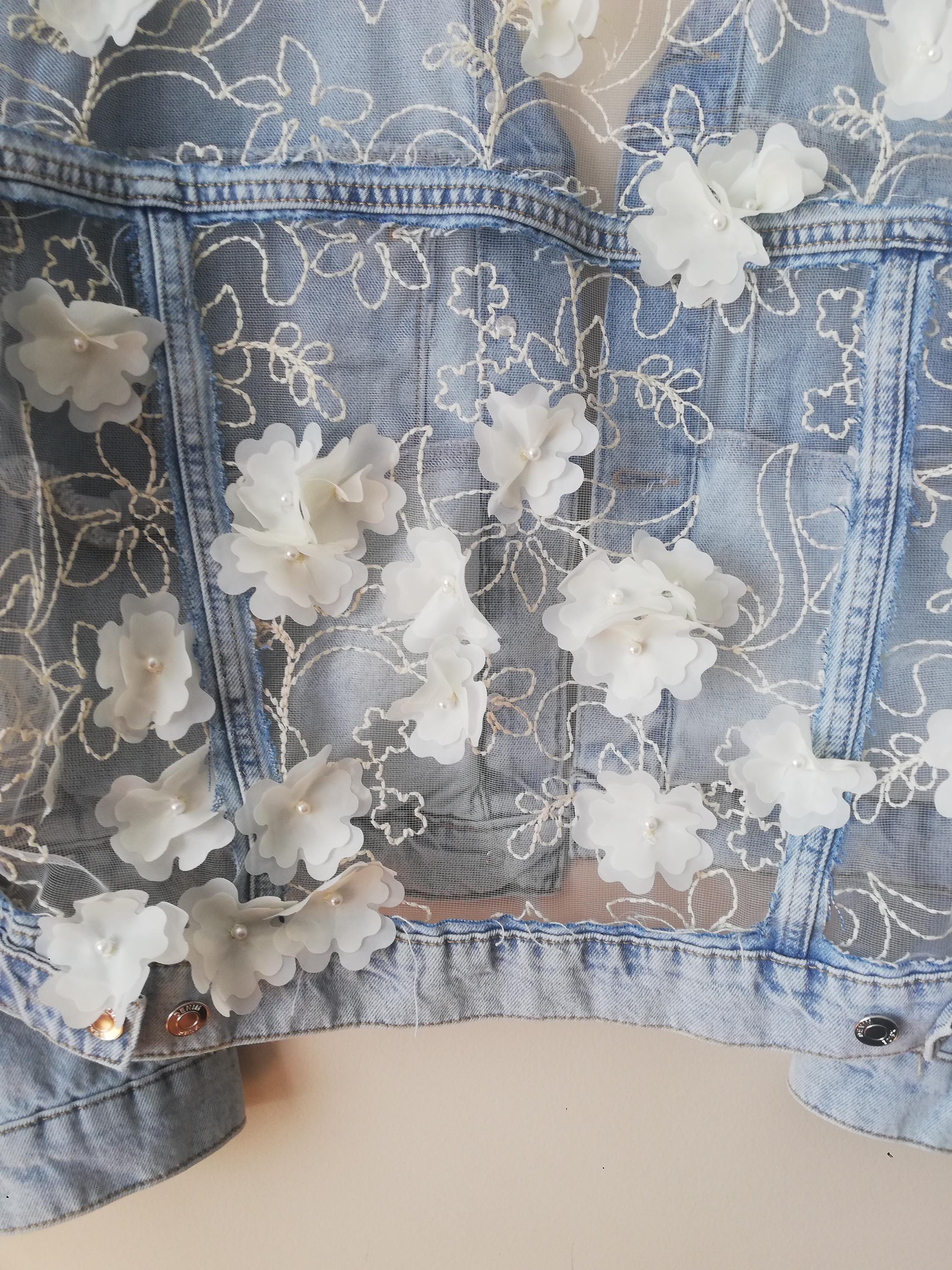 Lace Denim Jacket: Handmade Patchwork Bridal Jean Jacket - Etsy