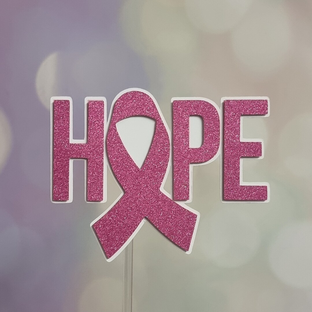 Hope (breast Cancer) Pink Ribbon Cake Topper - Etsy
