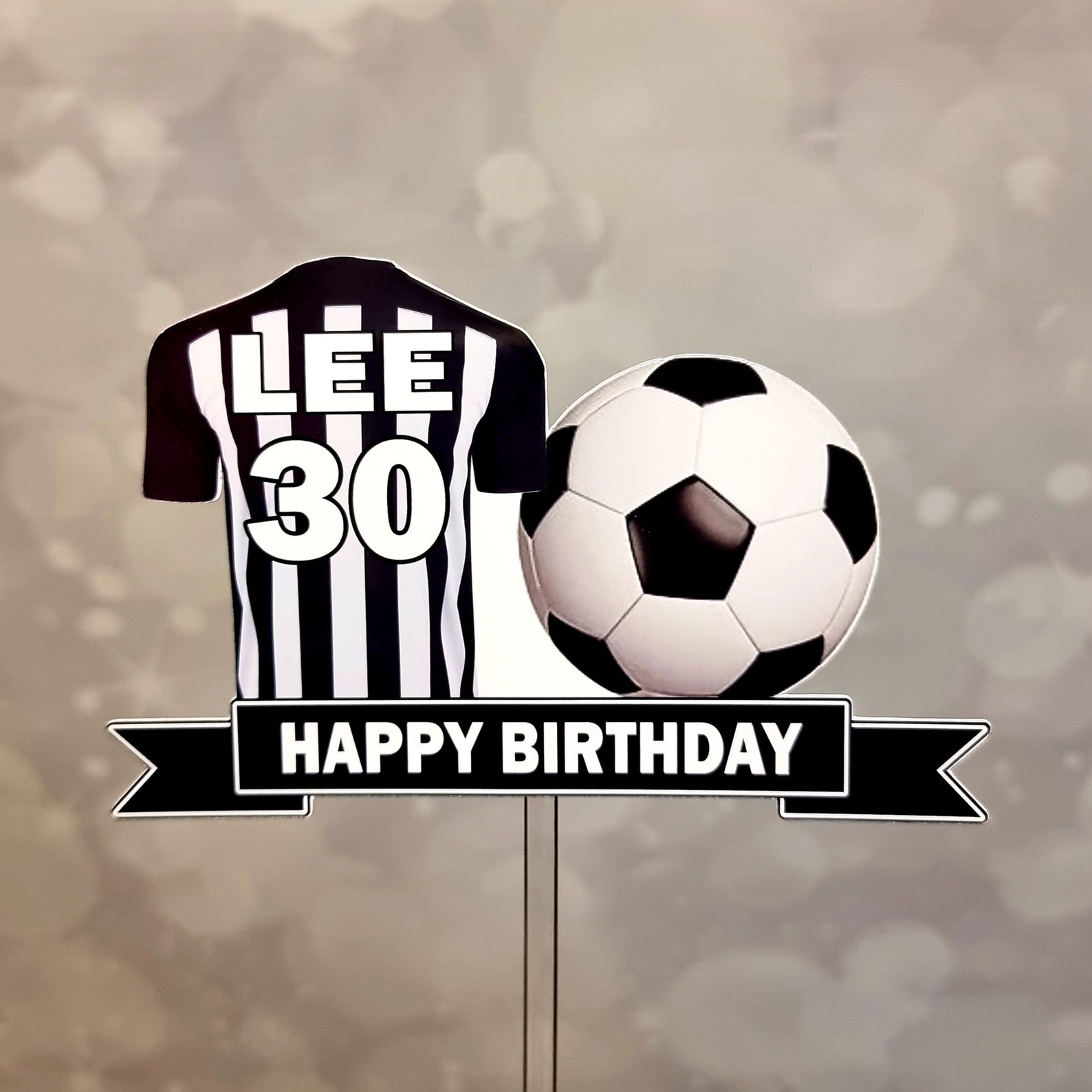 Newcastle United Inspired Football Cake Topper Etsy UK