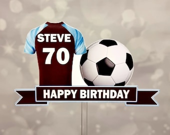 Burnley inspired Football Cake Topper