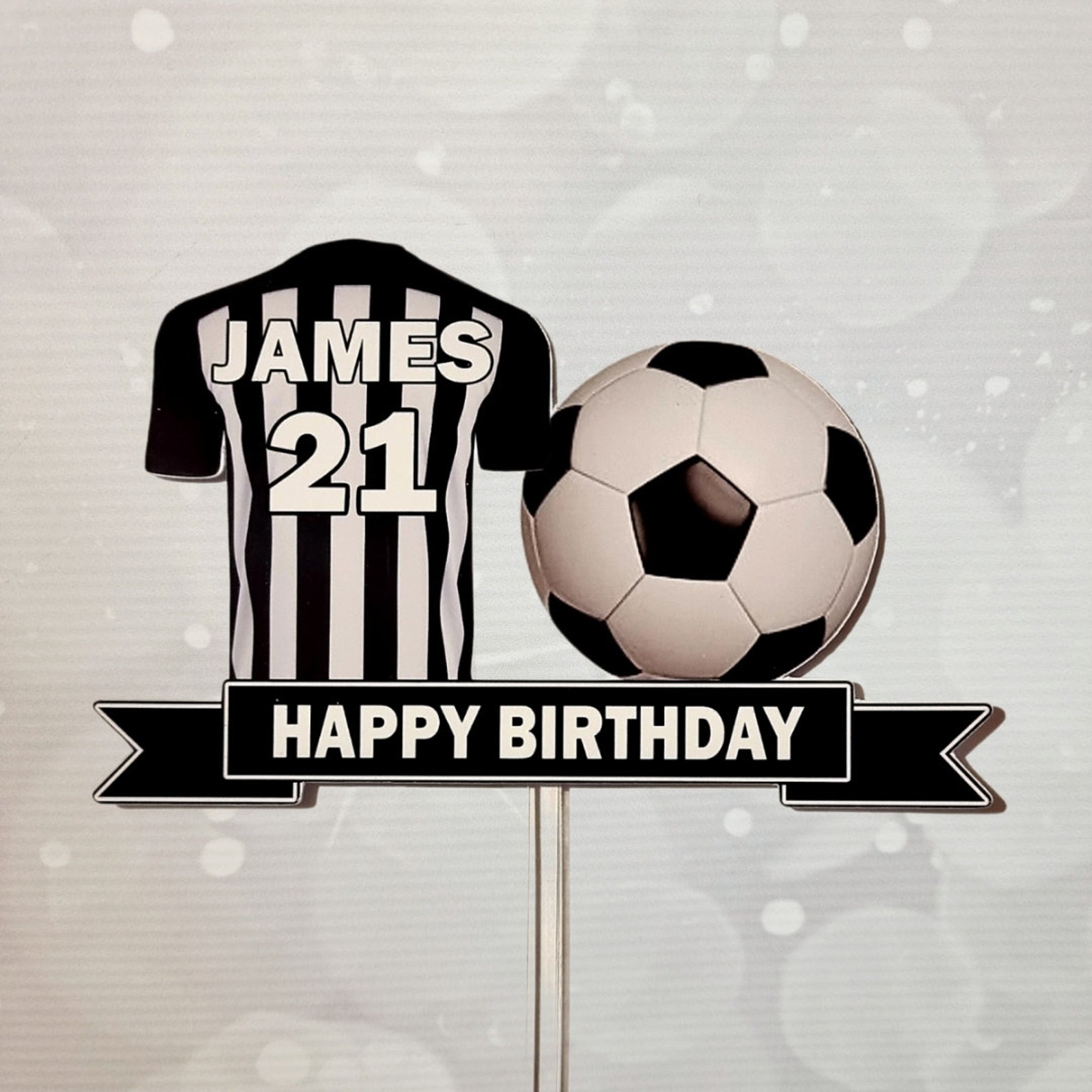 Newcastle United Inspired Football Cake Topper Etsy UK
