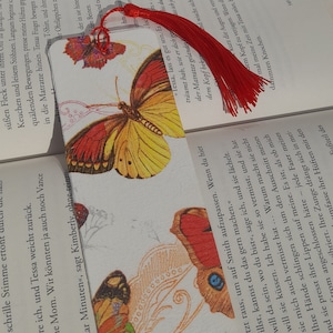 Marcapáginas mariposas rojas