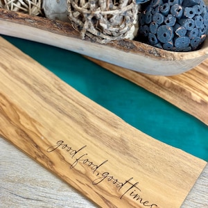Personalized Olive Wood and Resin Charcuterie Board/Serving Board/Serving Tray/Coasters/Closing Gift/Cutting Board/Wedding Engagement Gift