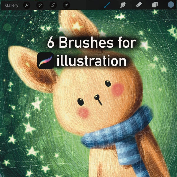Procreate ILLUSTRATION BRUSHES brushset | Stars and sparkles | Pencils I Textured Brushes for Whimsical illustration I