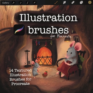 Procreate ILLUSTRATION BRUSHES | Painting with a realistic feel  | gouache, watercolor, pencil, charcoal, pastel