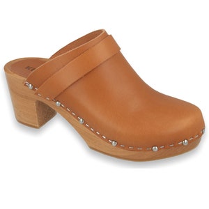 CAMELLO Klogga high heel wooden clogs Handmade Swedish Design for Women