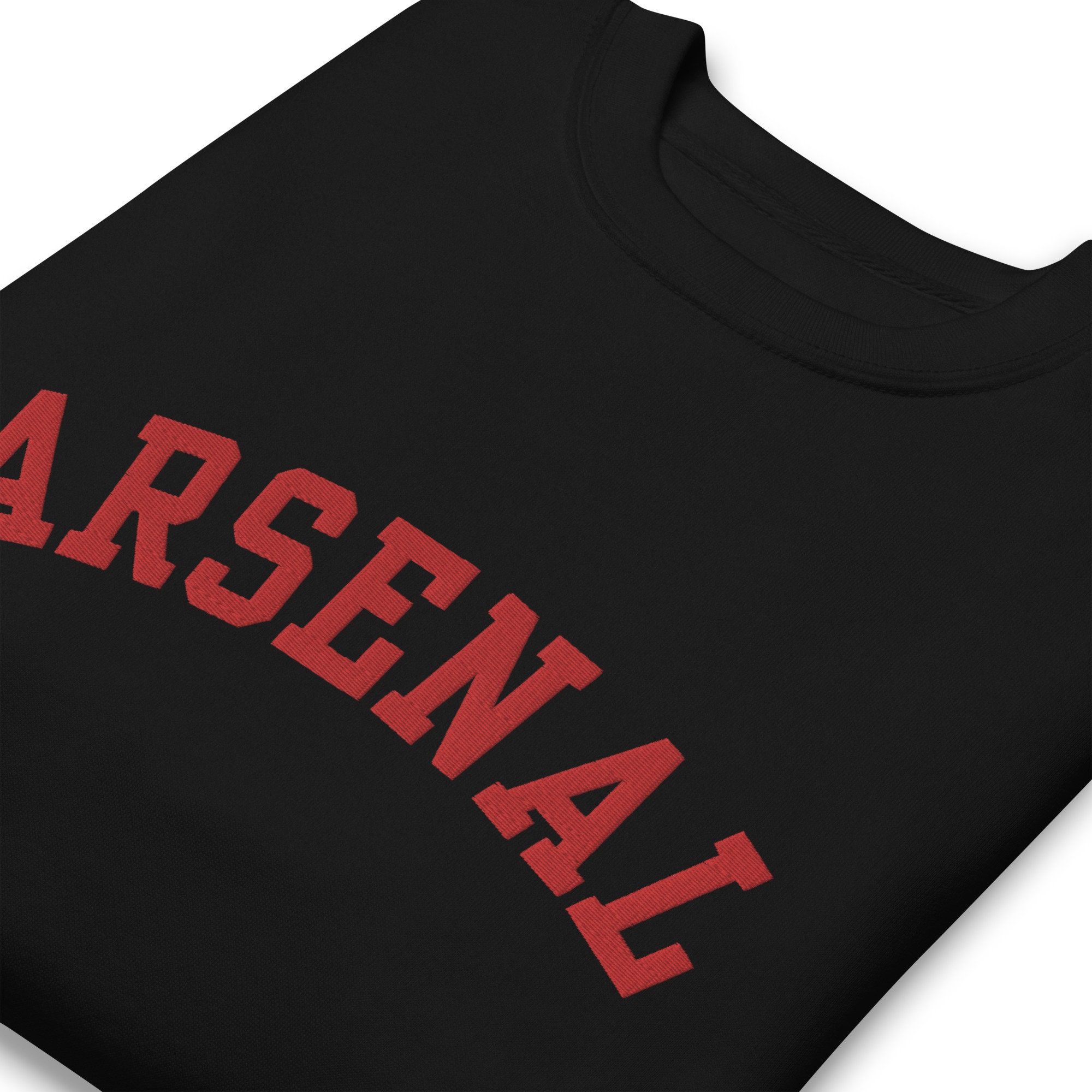 Vintage Arsenal FC Embroidered Premium Sweatshirt / Retro Black