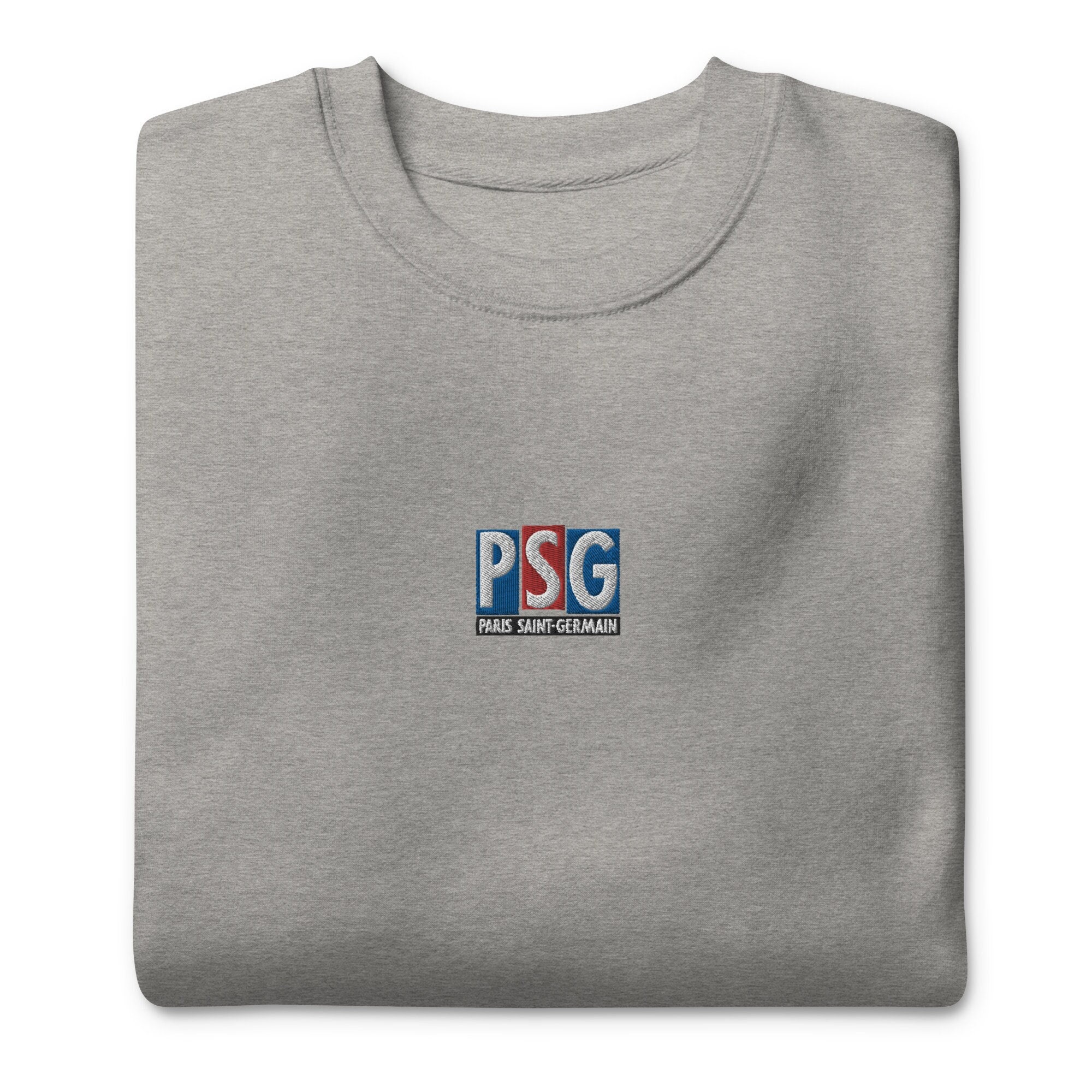 Vintage PSG Logo Embroidered Premium Sweatshirt / Retro White 