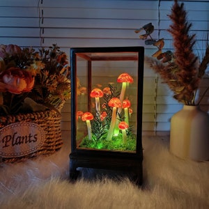 Handmade Mushroom Lamp, Unique Dried Flower Night Light, Handmade Gifts Light, Night Light, Creative Gift, Valentine Gift