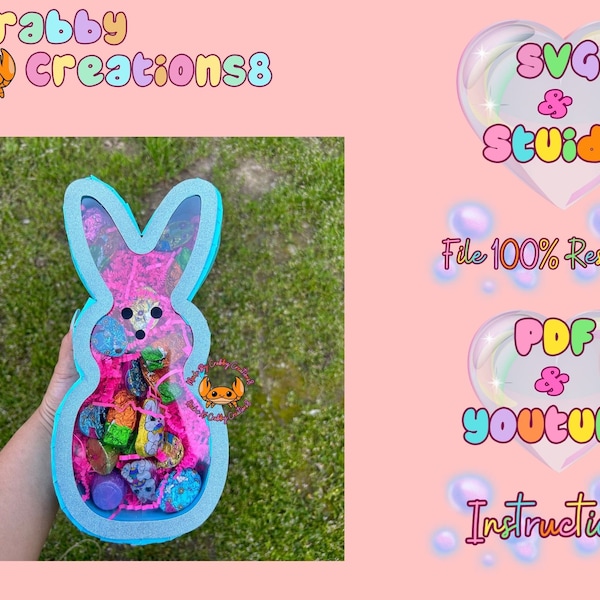 Peeps 3D svg , caja 3d Peeps SVG (Cricut) (Cameo, Silhouette ), Easter trat box