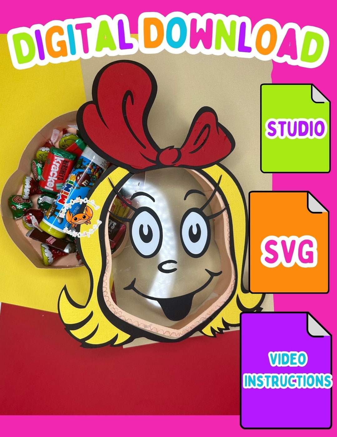 Cindy 3D Box Candy Holder, Grinch Christmas Box Studio File Etsy