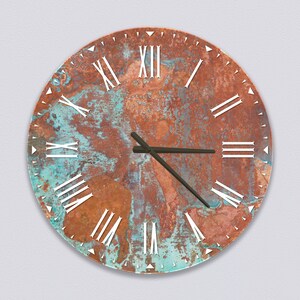 Glass Wall Clock in our "Aged Copper" Design