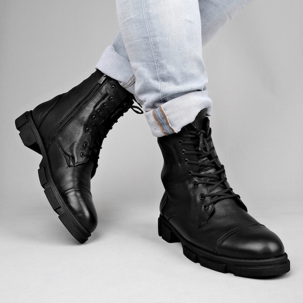 mens military style boots