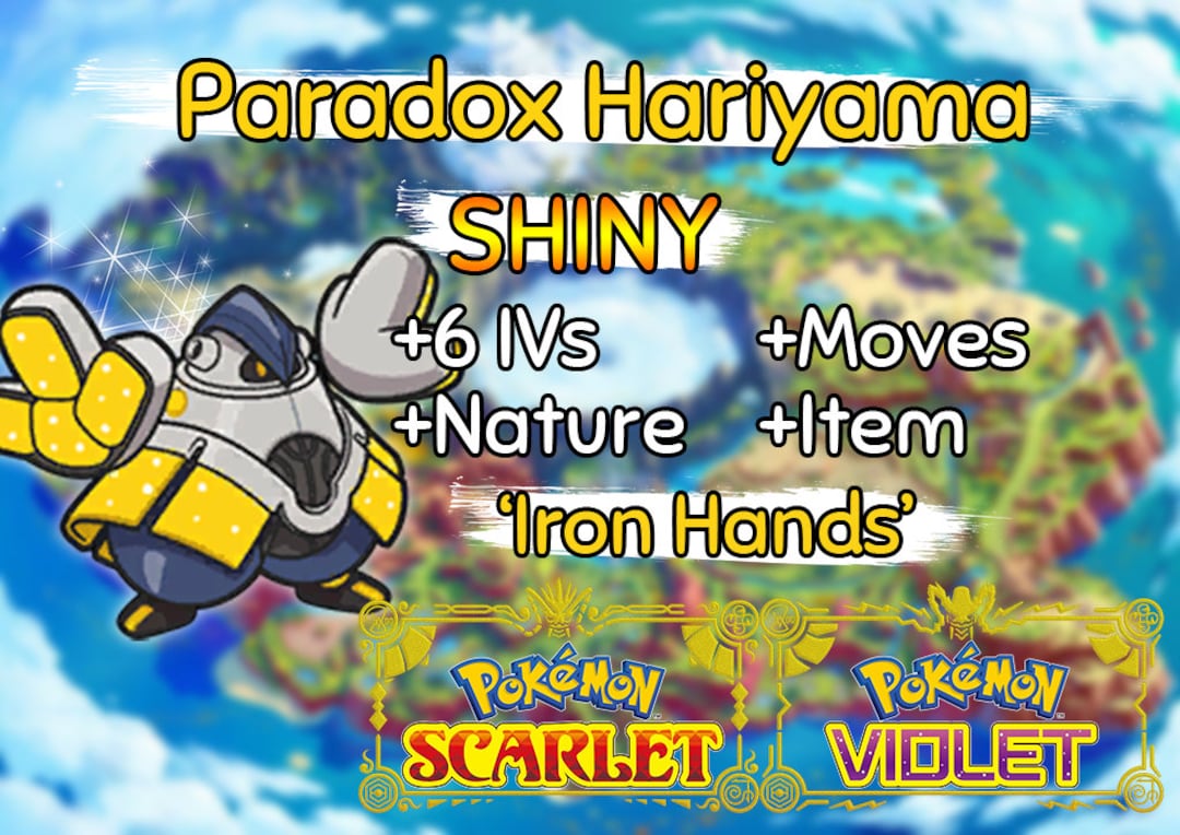 Shiny Hariyama or Iron Hands Pokemon Scarlet Violet Paradox Pokemon