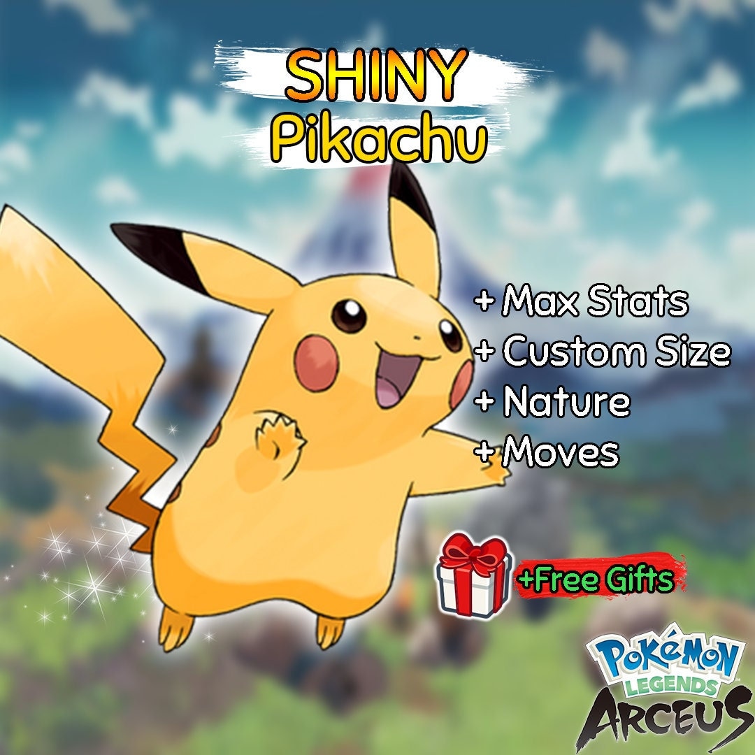 Shiny Pikachu Pokemon Arceus Max Stats Custom Size 