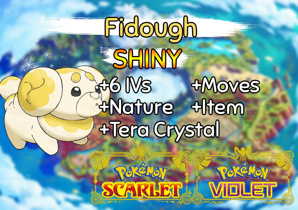 FIDOUGH Shiny 6IV / Pokemon Scarlet and Violet / lv1 Ready to -   Portugal