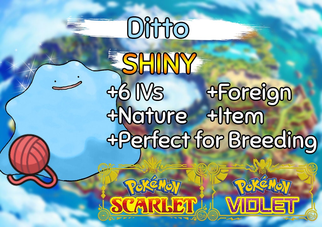 Ditto shiny 6iv Japanese Variety + Pokemon Scarlet & Purple Choice Item