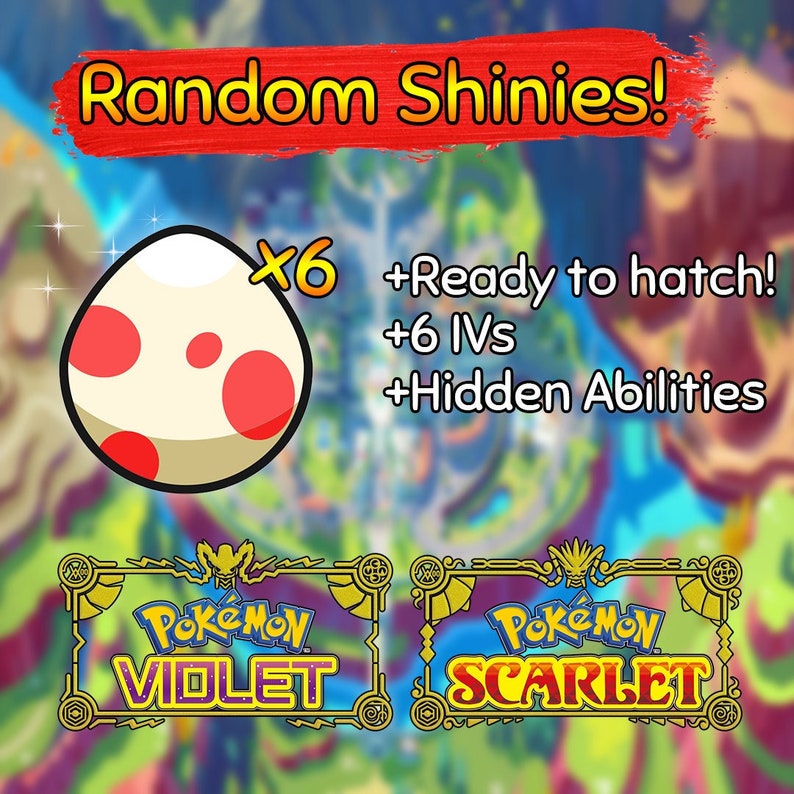 6 Random Shiny Eggs Pokemon Scarlet Violet Read Description Etsy