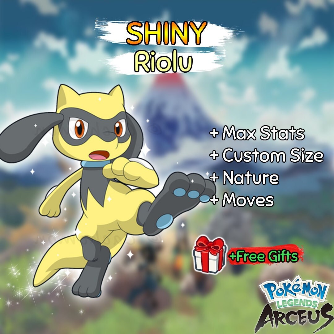 Shiny Riolu Pokemon Arceus Max Stats Custom Size - Etsy