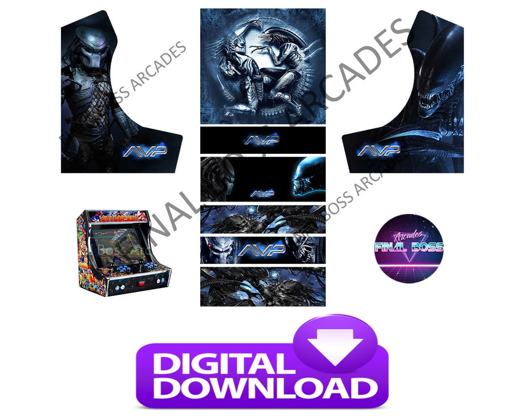 Bartop Arcade Cabinet Artwork Graphics - Alien Vs Predator AVP Theme - Etsy