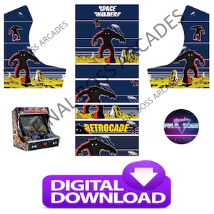 Bartop Arcade cabinet artwork graphics - Space Invaders theme