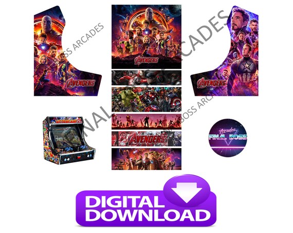 Bartop Arcade Cabinet Artwork Graphics Avengers Theme Etsy