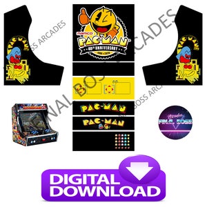 Bartop Arcade cabinet artwork graphics - Pacman dark theme