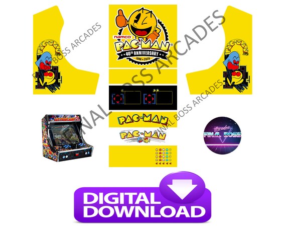 Autocollant marquise arcade bartop Pac-Man Plus