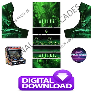 Bartop Arcade cabinet artwork graphics - Aliens theme