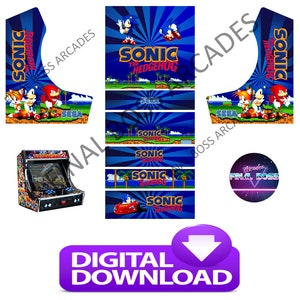 Bartop Arcade cabinet artwork graphics - Sonic theme