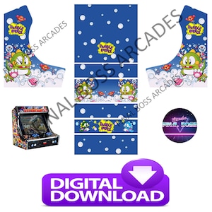 Bartop Arcade cabinet artwork graphics - Bubble Bobble theme