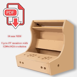 Bartop Arcade machine plans for 2 Players - 18mm MDF, 19" Monitor 5:4