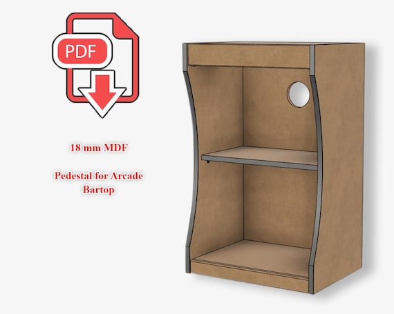 Pedestal for Bartop Arcade - pdf plans - 18mm MDF