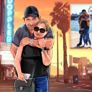 GTA-tekening, gepersonaliseerd GTA-portret, individueel handgemaakte kunst voor jou of als cadeau voor gamers afbeelding 7