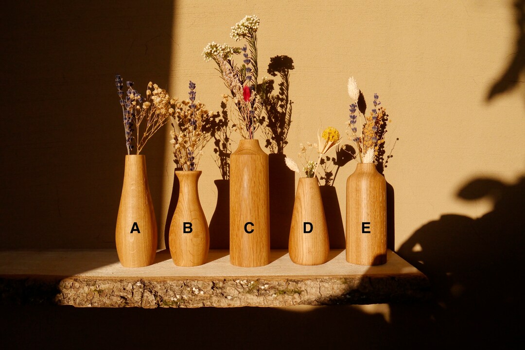 Unique Minimalist Wooden Vases for Flowers and Dried Flowers. Etsy