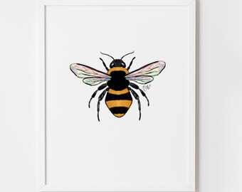 Bumble Bee Art Print | Nature Wall Decor