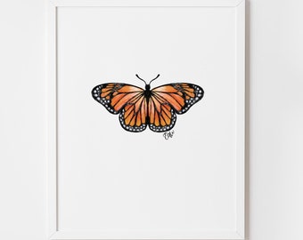 Monarch Butterfly Art Print | Nature Wall Decor